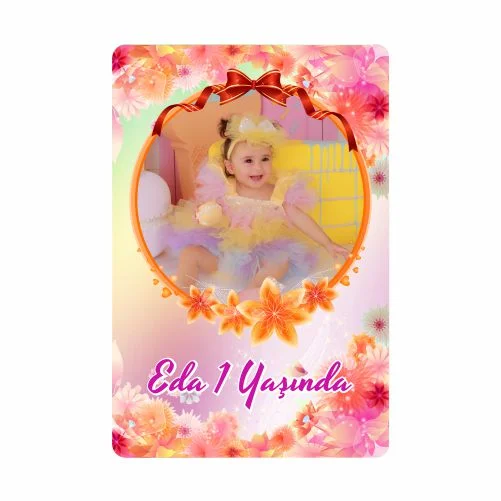 Çiçek Temalı Doğum Günü Magneti